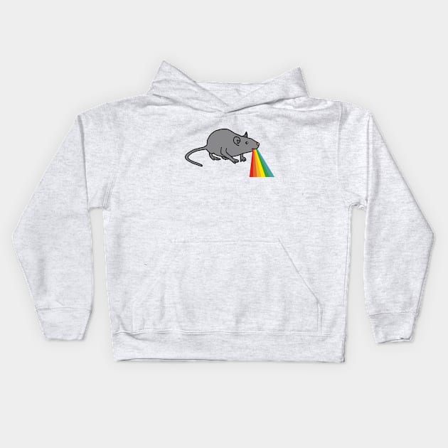 Animals with Rainbow Puke Cute Rat Kids Hoodie by ellenhenryart